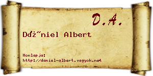 Dániel Albert névjegykártya