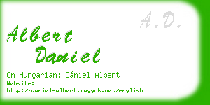 albert daniel business card